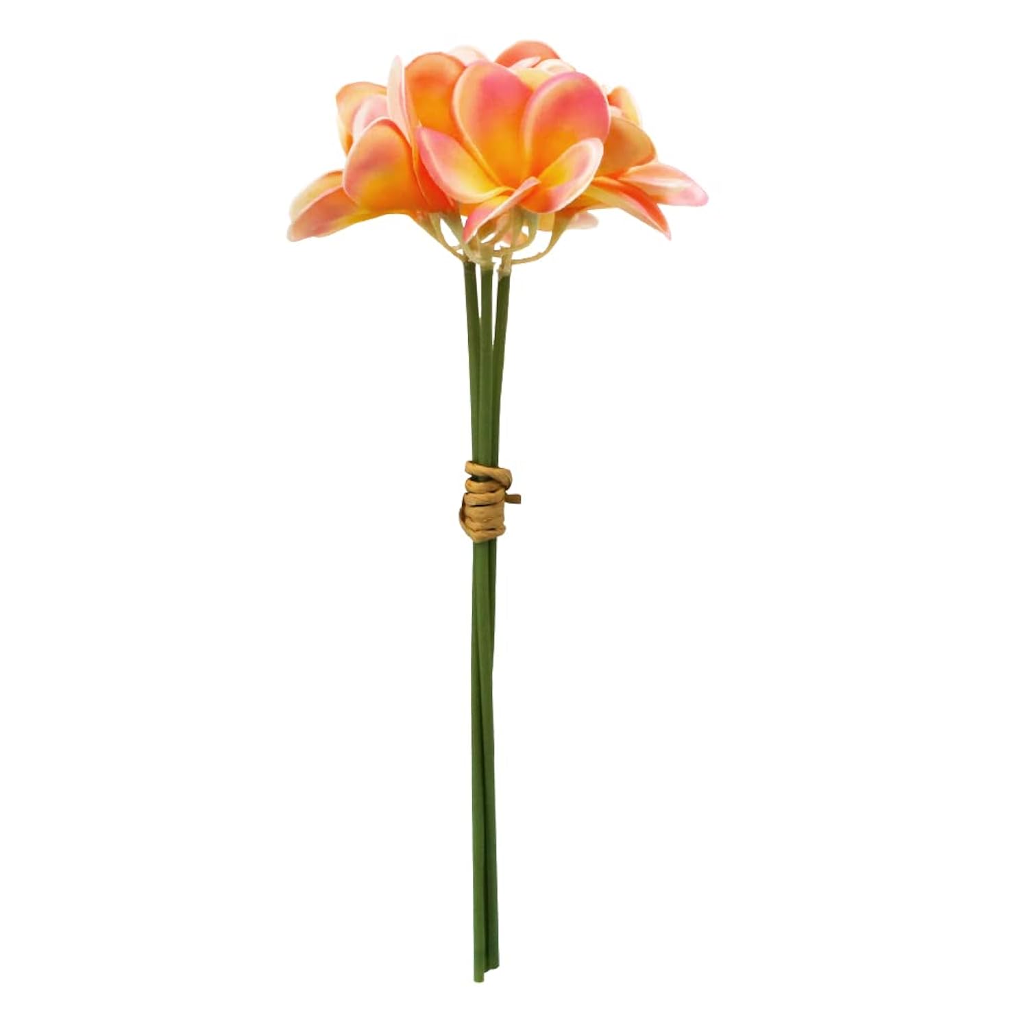3 Pcs Artificial Plumeria Flowers,Real Touch Lifelike Plumeria Frangipani 9 Fake Flower Bouquets With Stems For Home Office Wedding Engagement Party Decoration Diy Craft Gift (Pink +Orange)