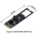 Ngff Key B+M Pci Express To Sata 3.0 6Gbps Dual Ports Vertical Horizontal Adap