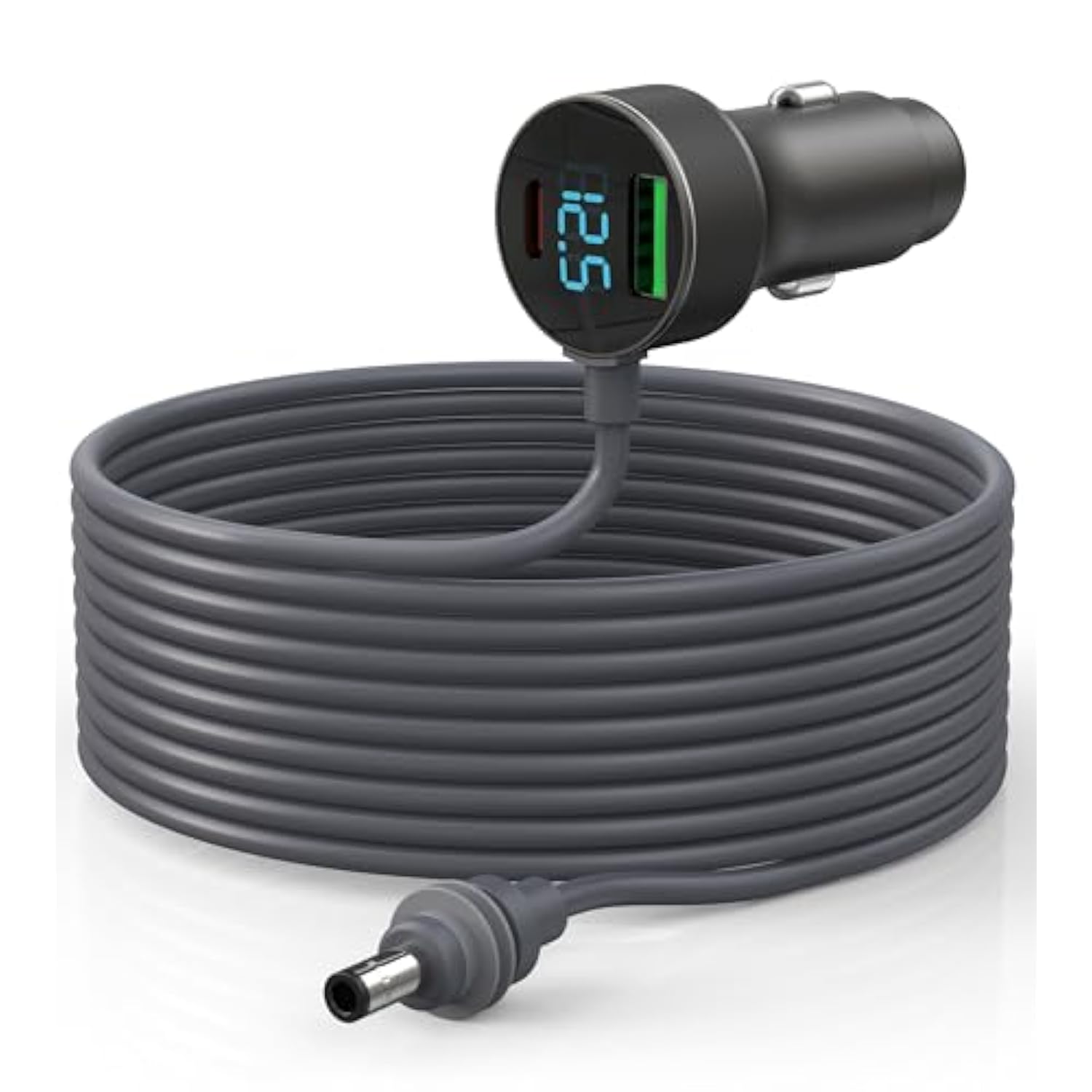 3 In 1 Starlink Mini Cable, 12V-48V Input Stable 20V 100W Output, Car Charger Dc Power Cable + Cigarette Lighter Adapter, Usb-C Pd 40W & Usb-A 30W Ports, Digital Display (9.8Ft/3M)