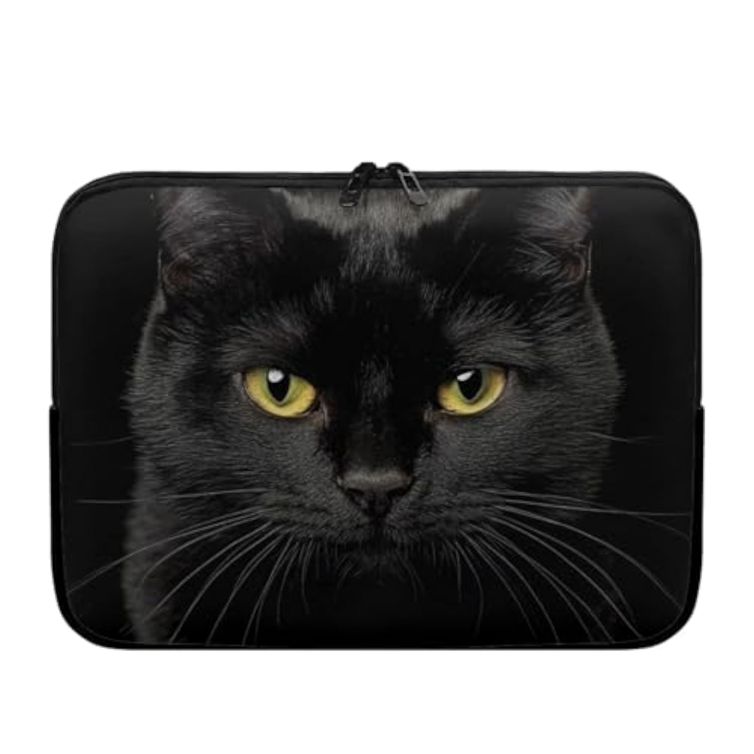Black Cat 17 Laptop Sleeve Case Animal Pattern Design Laptop Bags With Shockproof Lining Womens Minimalist Black Computer Case Protector For Business