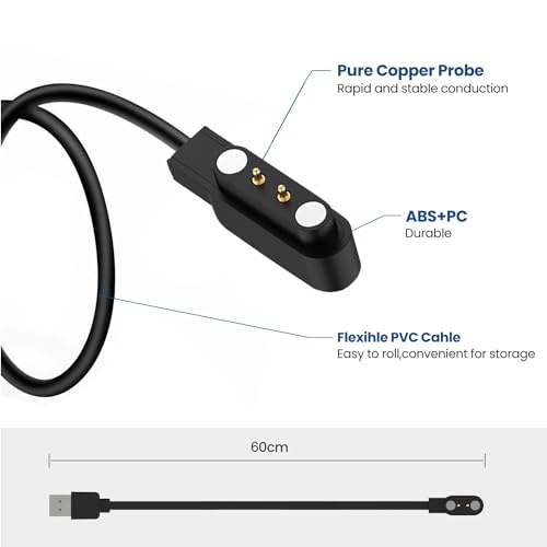 2-Pack Chargers Compatible for Nerunsa P66D/Popglory P66 P95/ZOSKVEE P95 Smart Watch Charger, Magnetic Charger 3.3ft Charging Cable for GloryFit P66D