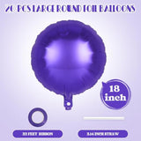 20-Pack 18-Inch Purple Round Foil Balloons for Party and Wedding Decor