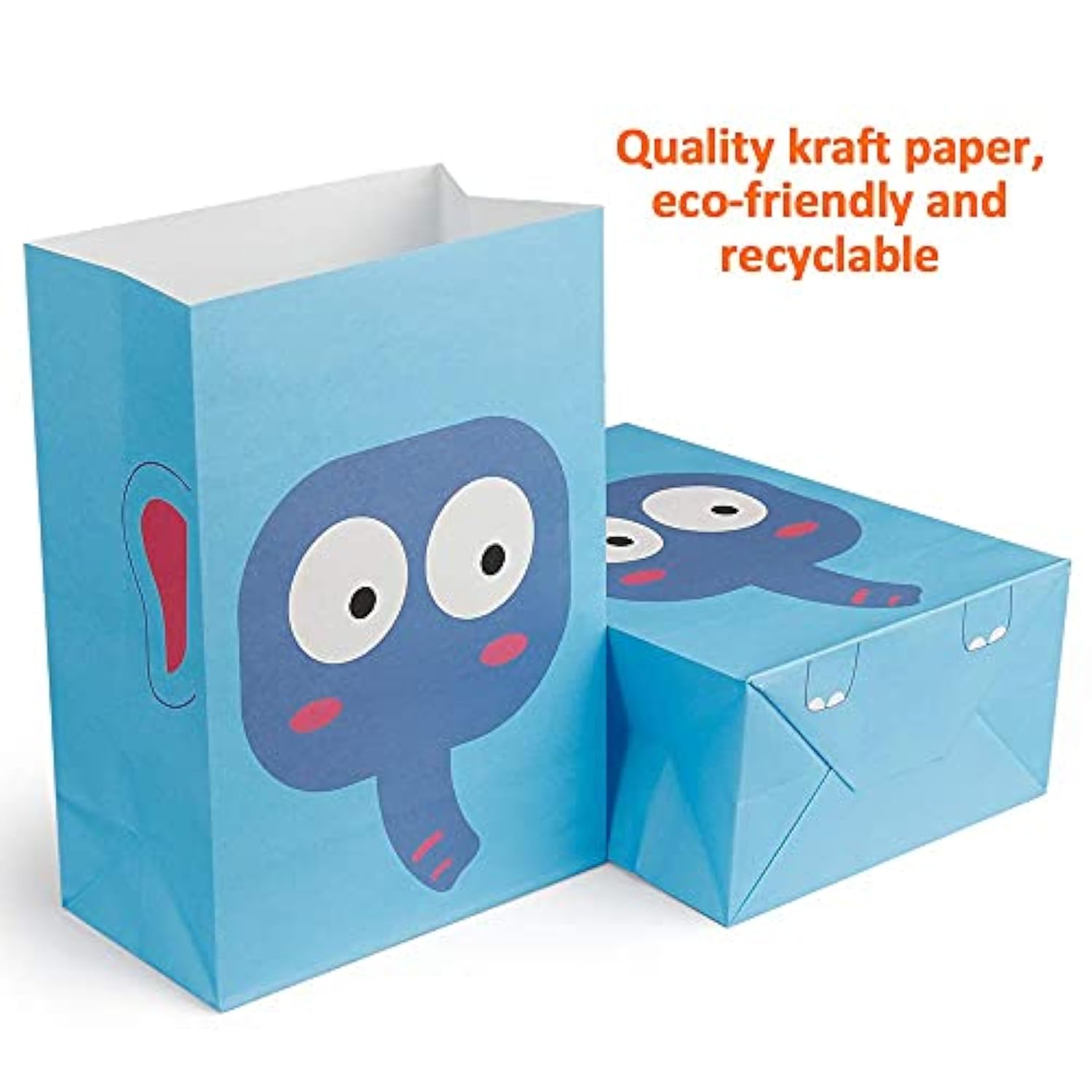24 Pack Animal Party Favor Bags, Goodie Bags For Kids Birthday, Small Gift Bags Bulk Paper Treat Bags For Toddler Baby Shower Party Supplies School Classroom Loot Bags For Girls Boys