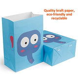 24 Pack Animal Party Favor Bags, Goodie Bags For Kids Birthday, Small Gift Bags Bulk Paper Treat Bags For Toddler Baby Shower Party Supplies School Classroom Loot Bags For Girls Boys