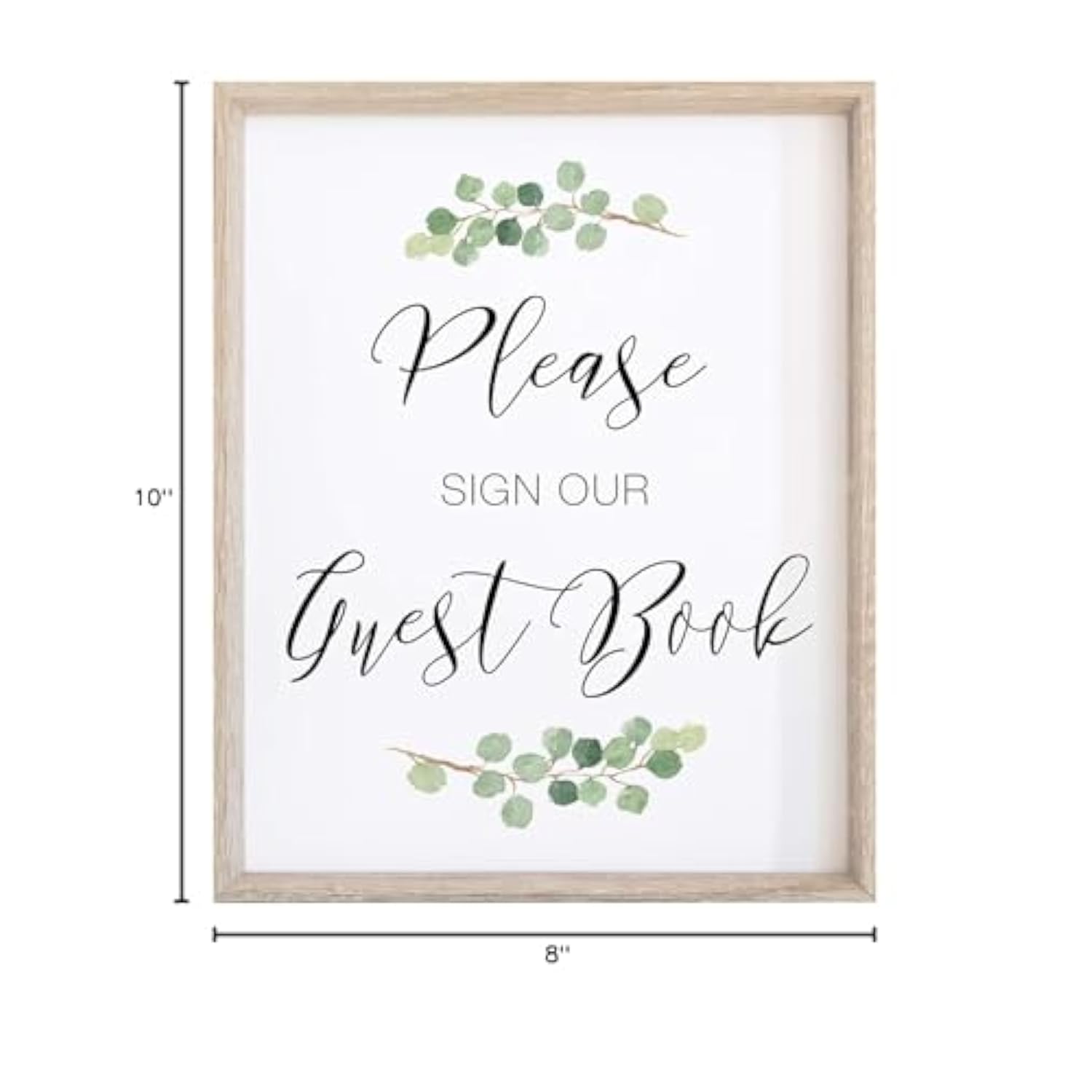 Wedding Please Sign Our Guest Book Sign | Watercolor Greenery With Eucalyptus Print On Thick Cardstock Paper | Not Framed Guestbook Sign Wedding Decoration | (1) 8X10 Sign