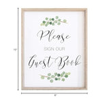 Wedding Please Sign Our Guest Book Sign | Watercolor Greenery With Eucalyptus Print On Thick Cardstock Paper | Not Framed Guestbook Sign Wedding Decoration | (1) 8X10 Sign