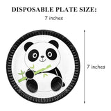 66 Pcs Panda Disposable Tableware Set Panda Party Supplies With Panda Plates Cups Napkins Straws Tablecloth For Kids Baby Shower Birthday Decorations