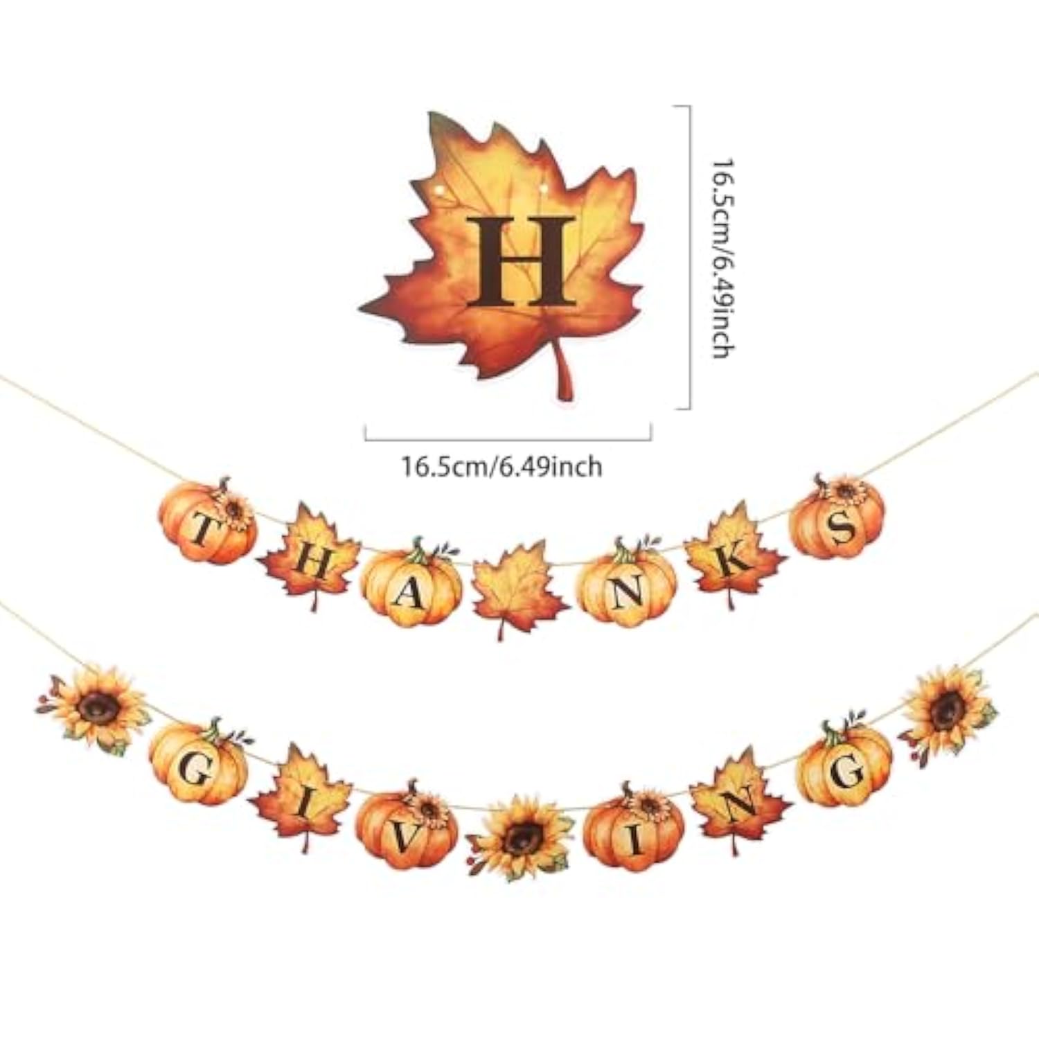 22 Pcs Orange Brown White Balloons with Pumpkin Banner Thanksgiving Party Decor