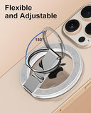 Magnetic Phone Stand with Ring Holder for iPhone 17e, MagSafe Finger Ring Magnet Grip, Adjustable Kickstand Loop for Phone Case, iPhone 17 Pro Stand