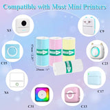 15 Rolls Thermal Sticker Paper For Mini Printer Sticker Maker, Including 9 Colored And 6 White Self-Adhesive Mini Printer Sticker Paper, 57 X 25 Mm
