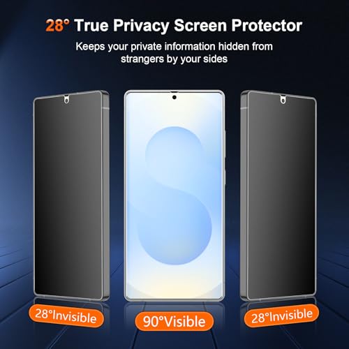 [2 Pack] Anti Glare Matte Privacy TPU Screen Protector for  Galaxy S25 (Not Glass), Fingerprint Sensor Compatible, Full Adhesive Flexible