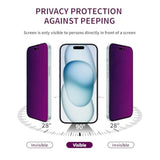 2 Pack Privacy Screen Protector For Iphone 15 Pro Max Tempered Glass For 15 Promax 6.7Inch Private Saver Anti-Spy Anti-Blue Light Eye Protection Anti-Scratch Full Coverage