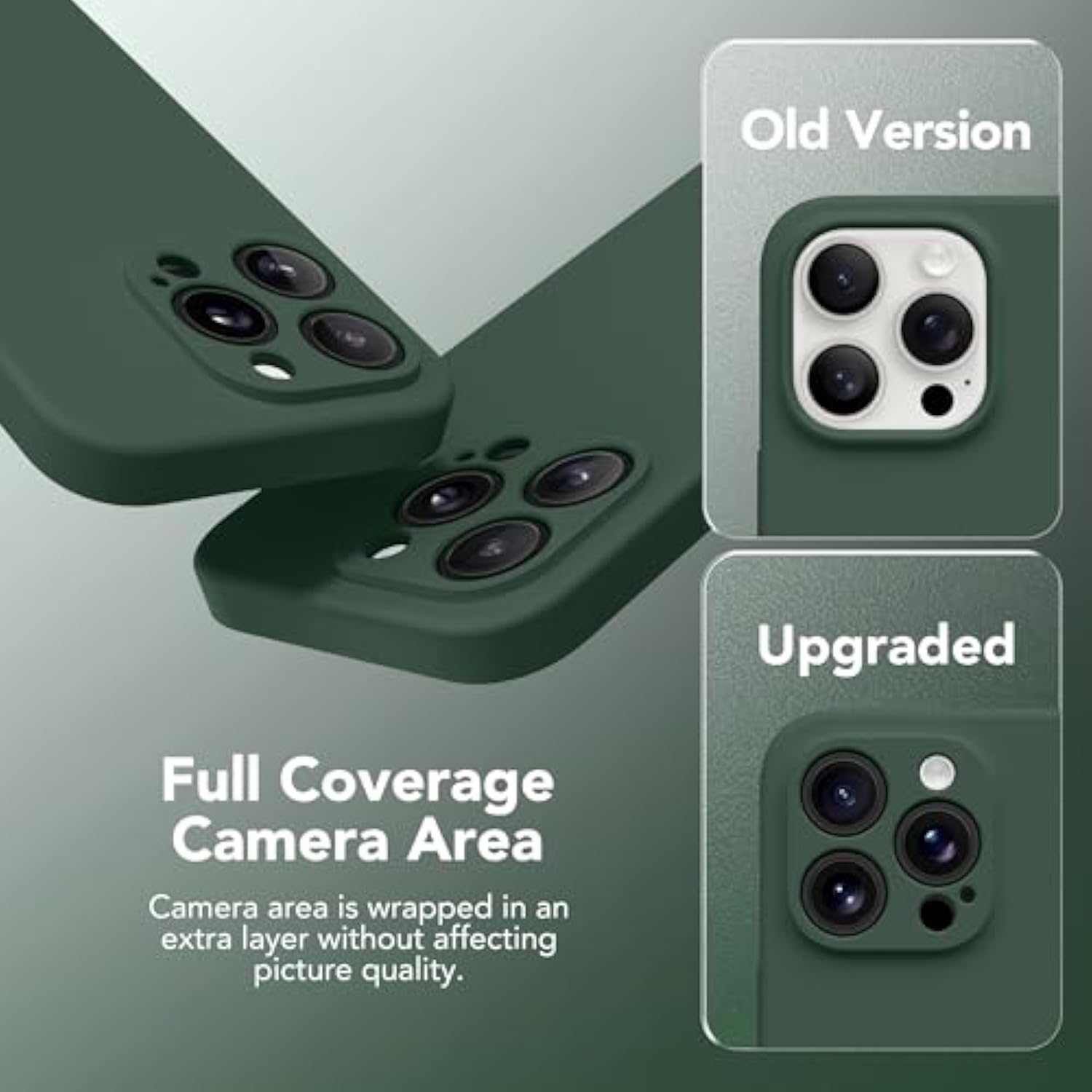 Magnetic For Iphone 15 Pro Max Case, Compatible With Magsafe, [Full Camera Protection][Screen Protector] Silicone Shockproof Protective Phone Case For Iphone 15 Pro Max 6.7", Alpine Green