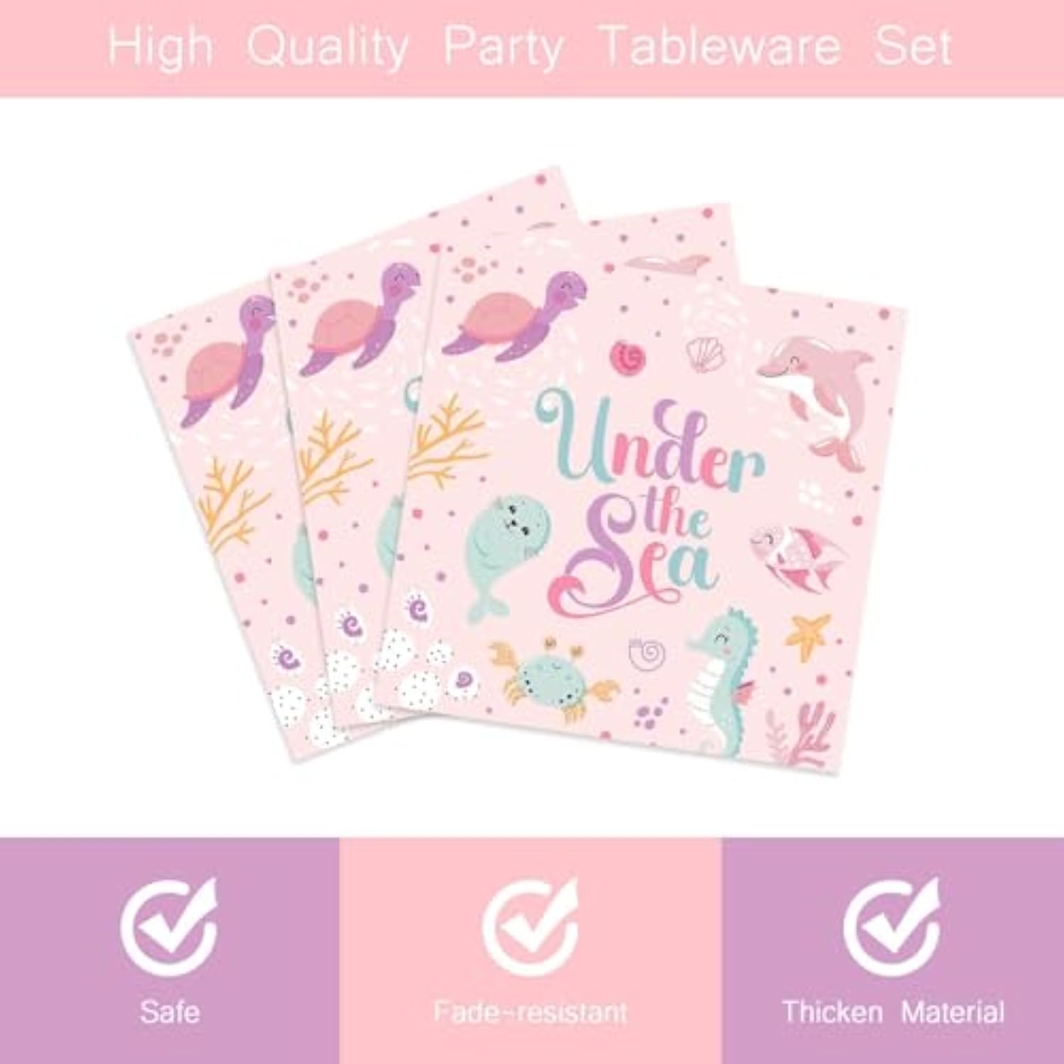 Under The Sea Birthday Party Tableware Kits Underwater Sea Life Party Decorations For Birthday Party Ocean Happy Birthday Party Decorations For 24 Guests