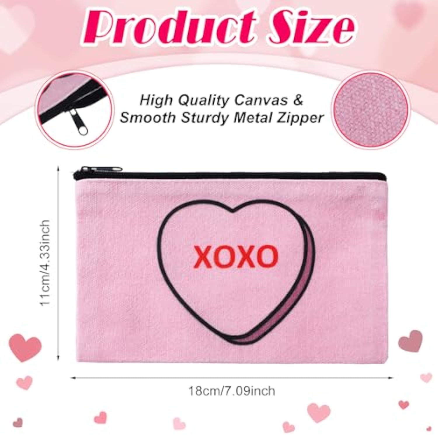30 Pieces Valentine'S Day Makeup Bags Bulk For Women, Conversation Heart Cosmetic Bag With Zipper, Valentines Galentines Day Gift For Her Love Travel Purse Pouch Toiletry Organizer, 15 Styles