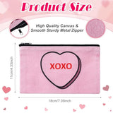 30 Pieces Valentine'S Day Makeup Bags Bulk For Women, Conversation Heart Cosmetic Bag With Zipper, Valentines Galentines Day Gift For Her Love Travel Purse Pouch Toiletry Organizer, 15 Styles
