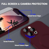 Magnetic Case For Iphone 13 Pro Max Phone Case For Women, [Compatible With Magsafe] Matte Soft Metallic Design With Lens Protectors And 2 Screen Protectors For Iphone 13 Pro Max 6.7"-Wine Red