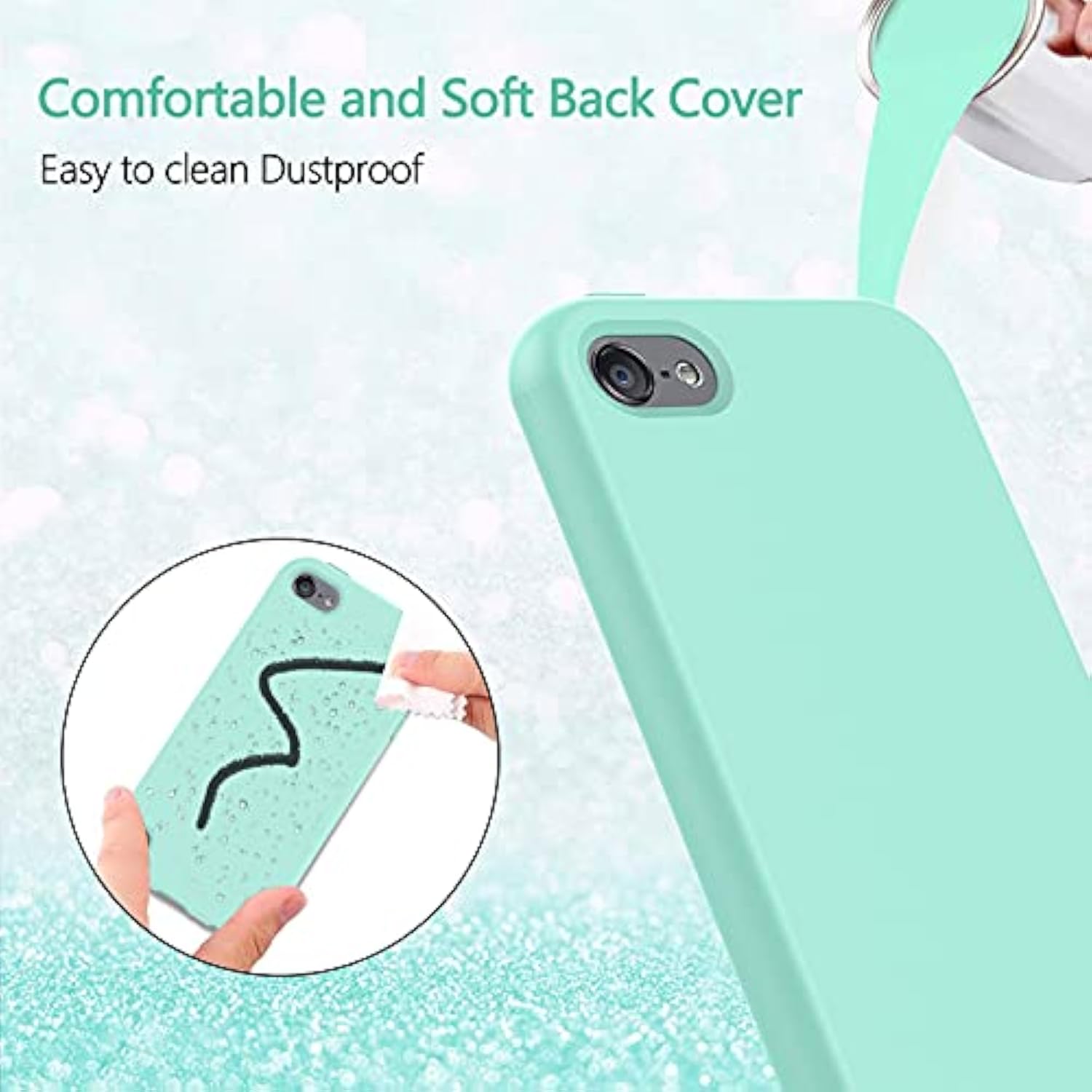 For Touch 7Th/6Th/5Th Generation Case,For Touch Case,Shockproof Silicone [With Built In Screen Protector] Full Body Heavy Duty Rugged Defender Cover(Green)