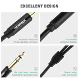 1/4" Splitter Cable, Trs To Dual 1/4" Trs Stereo Y Adapter, Gold-Plated Connectors, High-Fidelity Sound, Durable Aluminum Alloy Shell For Studio, Dj, Headphones, Live Sound Systems - 1.6Ft