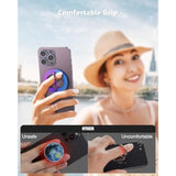 [2025 Newest] For Magsafe Phone Grip, Stylish Cool Magnetic Ring Holder With Adjustable Stand, Removable Magsafe Accessories Only For Iphone 16/15/14/13/12 Series And Mag Safe Case - Colorful