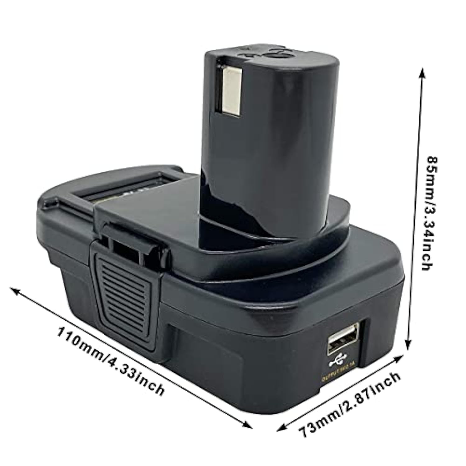 Battery Adapter for Ryobi 18V, Converts Dewalt 20V to Ryobi with USB Charging