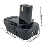 Battery Adapter for Ryobi 18V, Converts Dewalt 20V to Ryobi with USB Charging