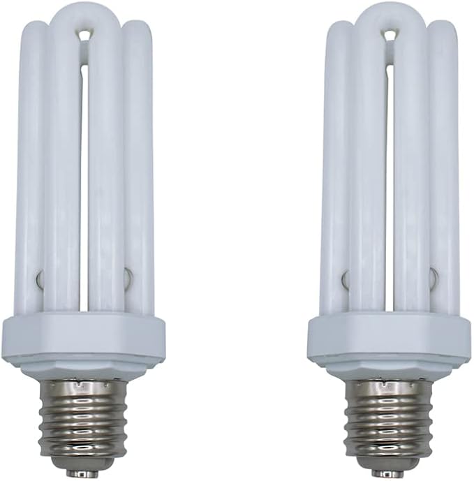 65W CFL Bulb E39 Mogul Base 6500K Daylight 300W Equivalent Quad Tube 4U Security Light 2 Pack