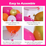 203Pcs Pink Orange Balloon Garland Arch Kit, Hot Pink Orange Metallic Gold Latex Balloons For Tropical Engagement Bridal Shower Bachelorette Birthday Party Balloons Decorations