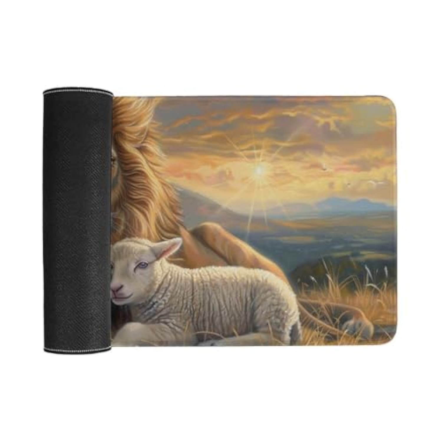 Animal Sunset Nature Lamb And Lion Large Mouse Pad Gaming Desk Mat Keyboard Computer Pad Non-Slip Rubber Mouse Mat For Home Office 30X60Cm