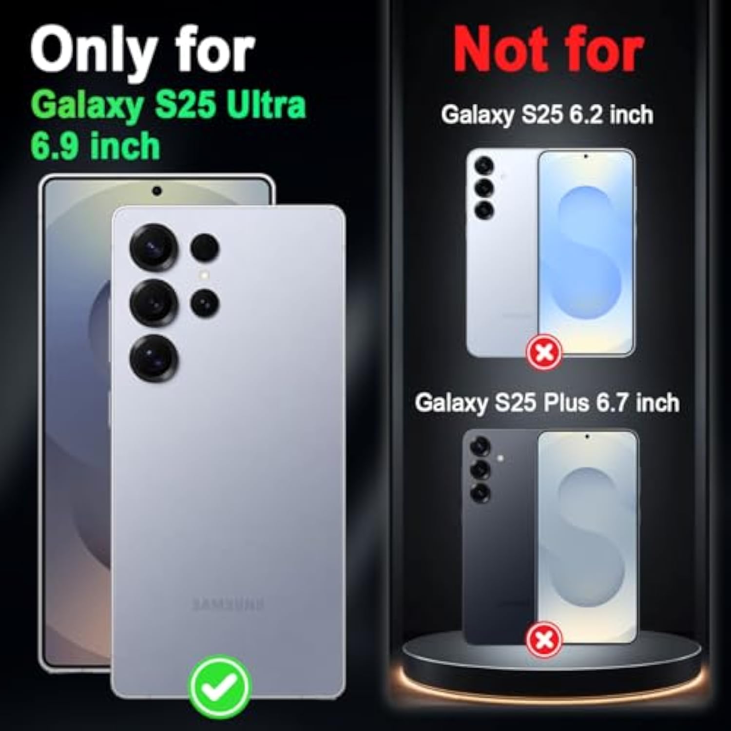 For Galaxy S25 Ultra 5G Case,Glow In The Dark Three Layer Heavy Duty Shockproof Full Protection Hard Plastic Bumper+Soft Silicone Protective Case For Samsung Galaxy S25 Ultra 6.9 Inch,Dark