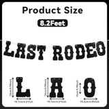 Last Rodeo Banner, Western Nashville Themed Bachelorette Party Decorations, Western Bach Party Supplies Black Glitter