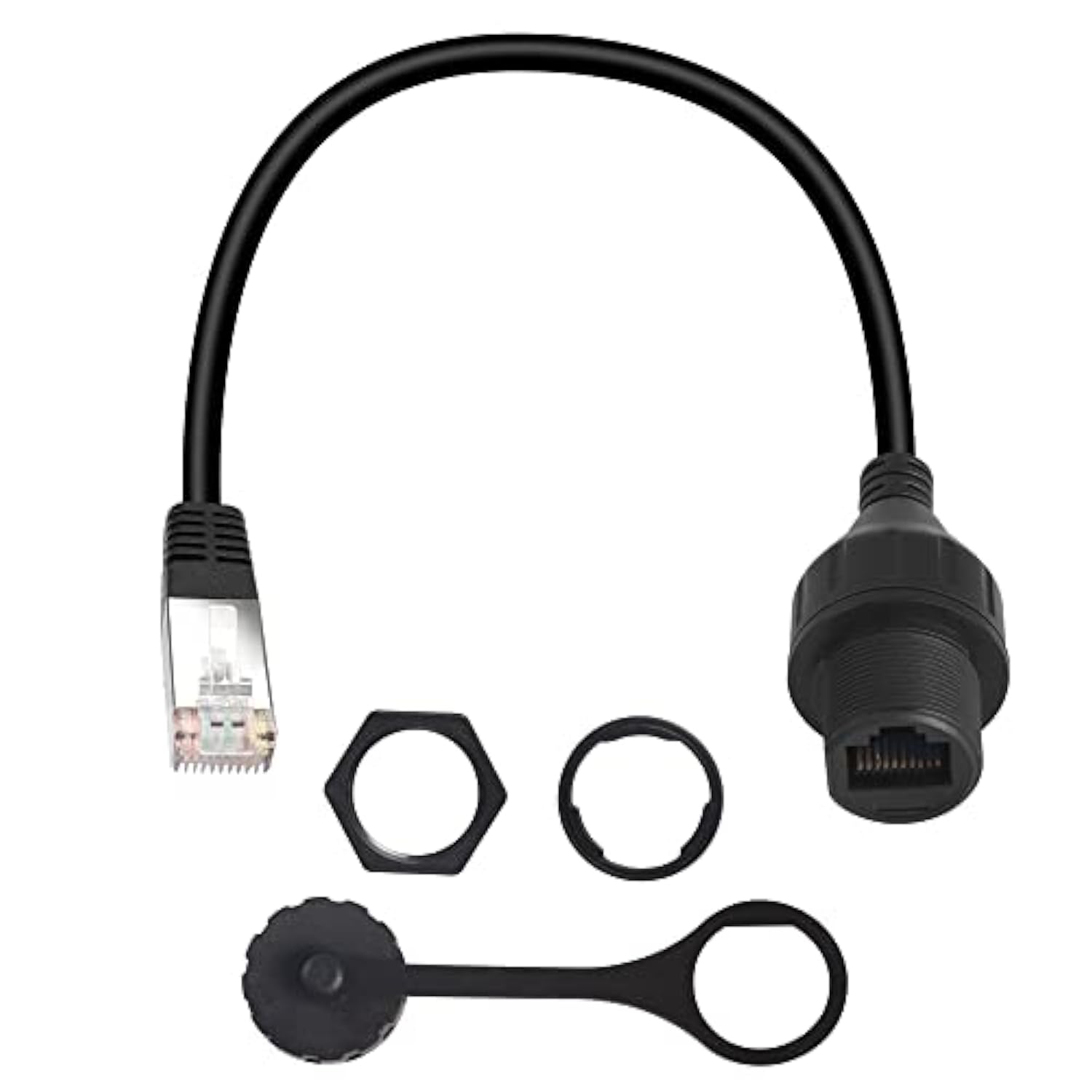 Rj50 10P10C Panel Mount Waterproof Connector Cat5E Rj50 Male To Female Outdoor