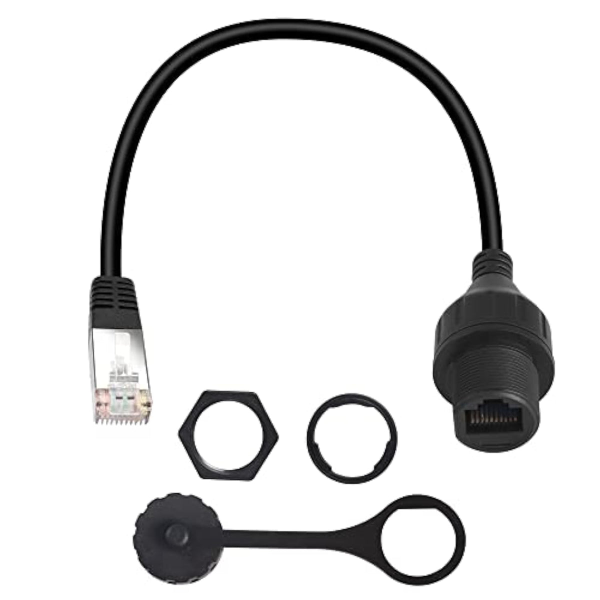 Rj50 10P10C Panel Mount Waterproof Connector Cat5E Rj50 Male To Female Outdoor