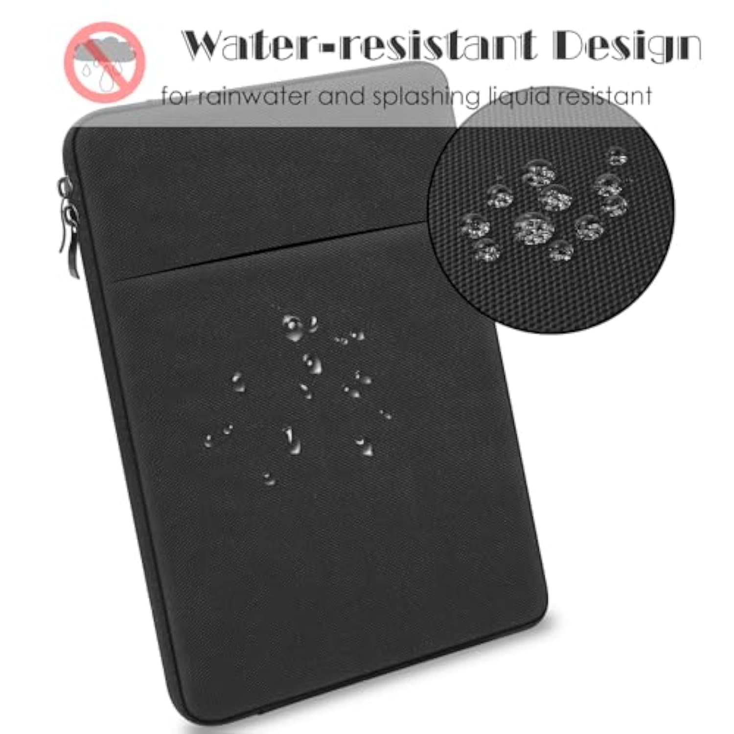 13-Inch Laptop Sleeve Case For 2025-2022 Macbook Air 13.6 Inch With M4 M3 M2 Chip (A3240/A3113/A2681) Accessory Travelling Carrying Bag Water-Resistant Simple Cover Case (Black)