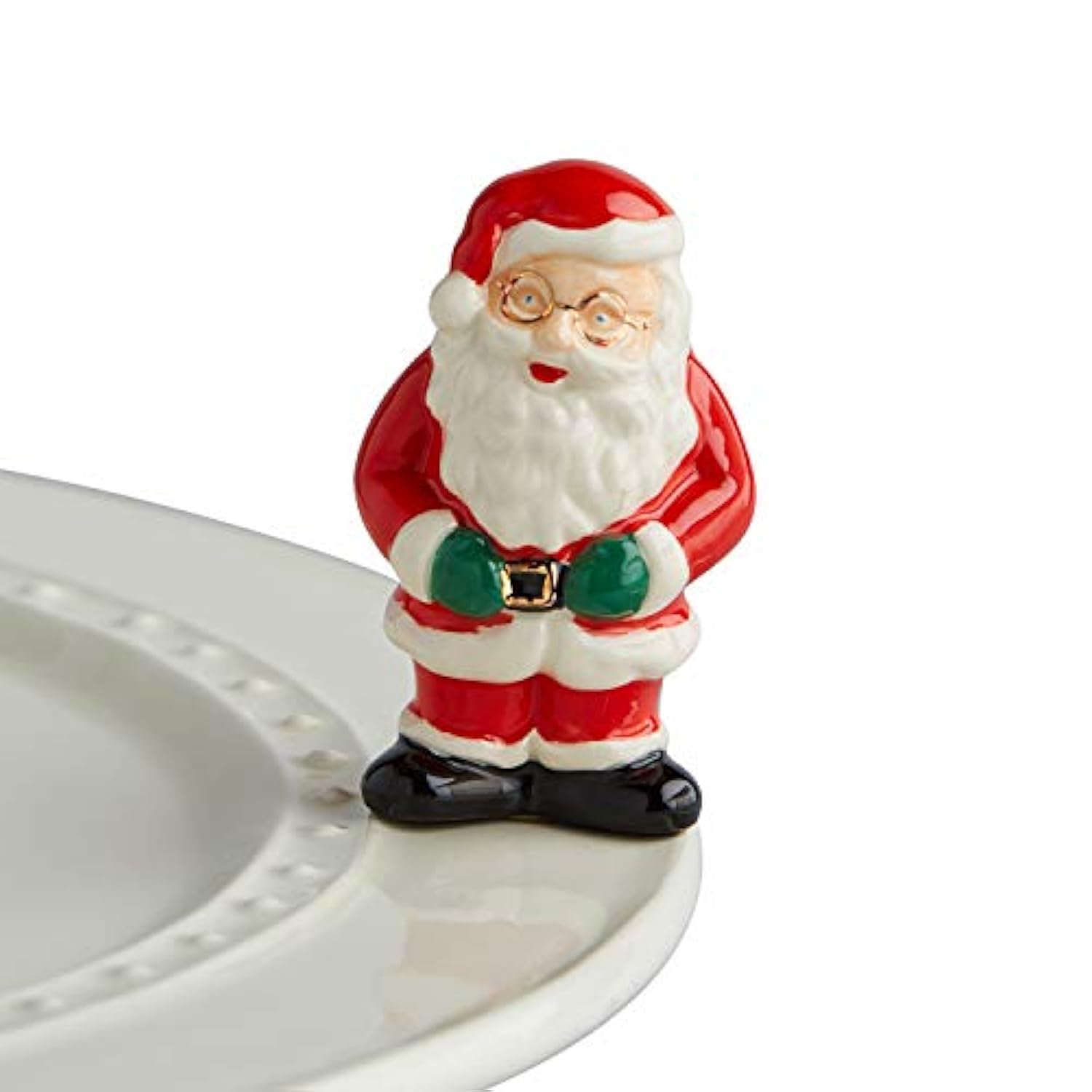 Nora Fleming Father Christmas (Santa Claus) - Hand-Painted Ceramic Christmas Decor - Winter Minis For The Home And Office