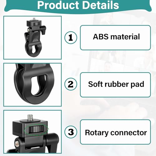 Selfie Phone Light Clip Portable Clip-On Light for Phone, Camera, Laptop, Webcam, Tripod with 1/4" Thread Mount, Compatible for Zoom or Video Call