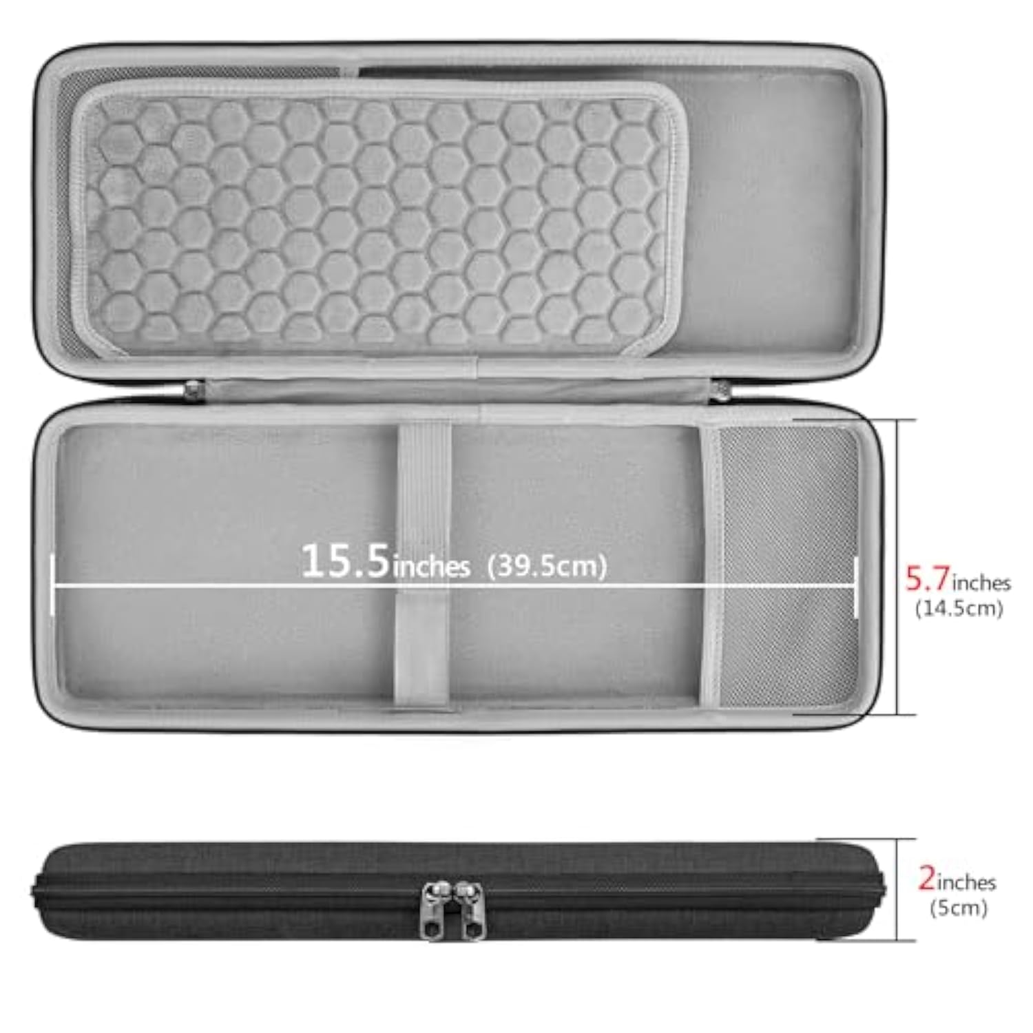 GEEKRIA Keyboard and Mouse Combo Case, Compatible with Logitech MX Mechanical Mini, Keychron K3 Version 2, LOFREE Flow84, MelGeek O2, Flow Lite 84, Portable Hard Shell Travel Bag (Dark Gray)
