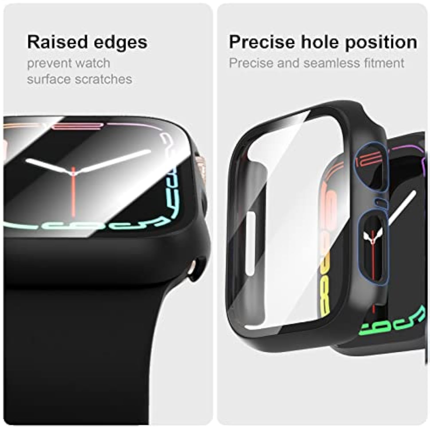 6 Pack Apple Watch 41mm Case with Tempered Glass Scratch-Resistant Bumper