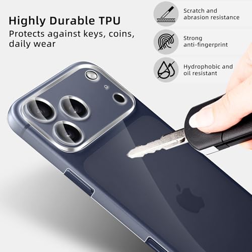 [2+2 Pack Flexible Back Screen Protector + Tempered Glass Camera Lens Protector for iPhone 17 Pro, HD Clear Anti Scratch Self-Healing Not Glass Full