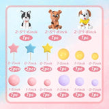 Dog Cake Topper Clay Figurines - Puppy Star Yellow Pink Purple Ball Cake Topper For Dog Theme Birthday Party Paw Cute Pet Party Baby Shower Supplies (Style 01)