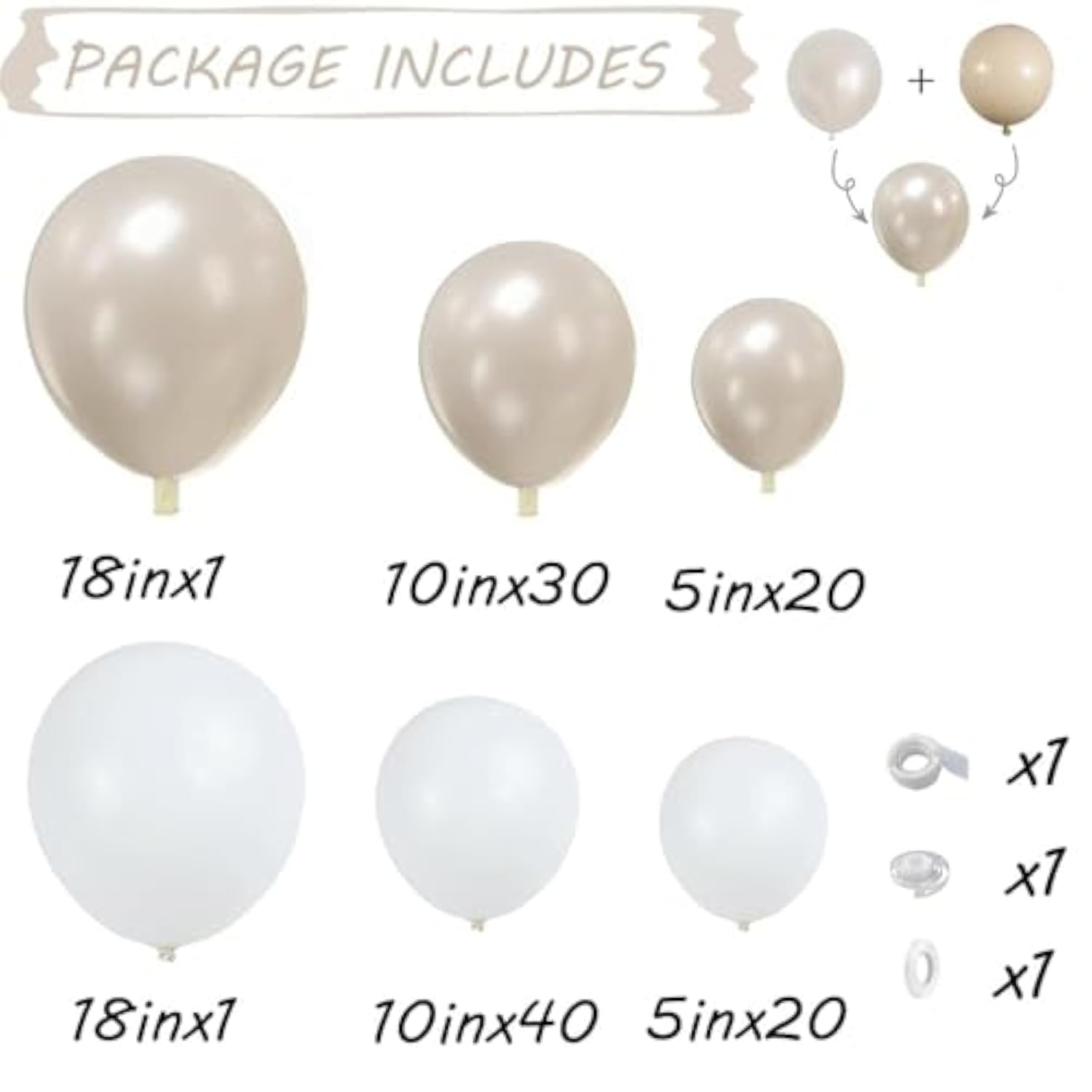 112pcs Pearl White Balloon Garland Kit for Weddings, Showers  Party Decor