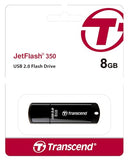 Jetflash 350 8Gb Usb 2.0 Flash Thumb Drive, Type-A External Data Storage Memory Stick Compatible With Computer/Laptop/Desktop/Pc - Ts8Gjf350