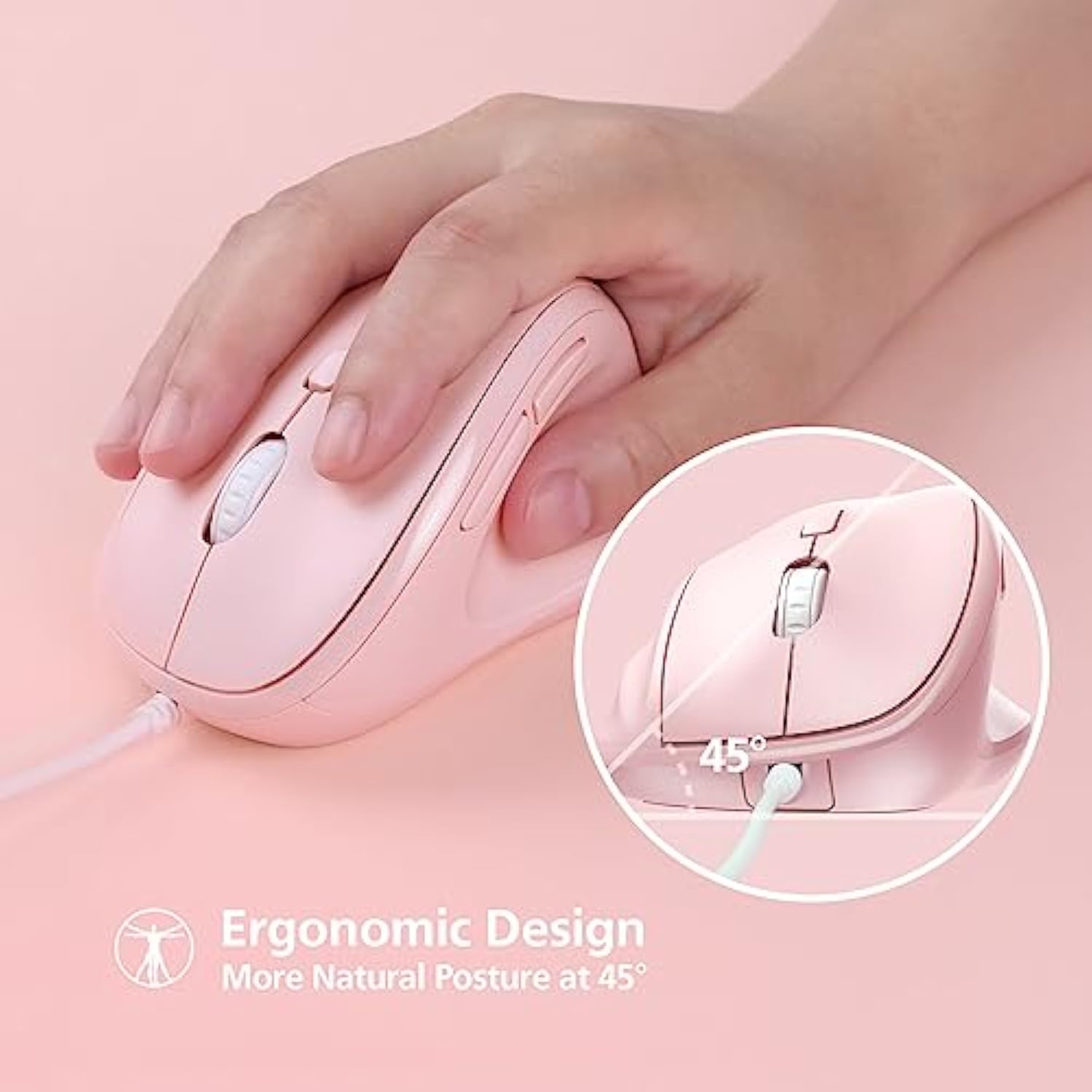 Micropack Ergonomic Mouse Wired For Laptop, Pc Computer And Desktop, Ergo Mous