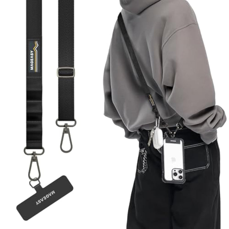 Universal Cell Phone Lanyard Crossbody - Anti-Theft Crossbody Phone Strap For Iphone 16 Pro Max & Most Smartphones, For Men & Women | 20Mm (Black)