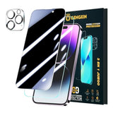 Privacy Screen Protector For Iphone 14 Pro Max 6.7", Tempered Glass Screen & Camera Lens Protector, Anti-Fingerprint, Easy Installation, 3-Pack