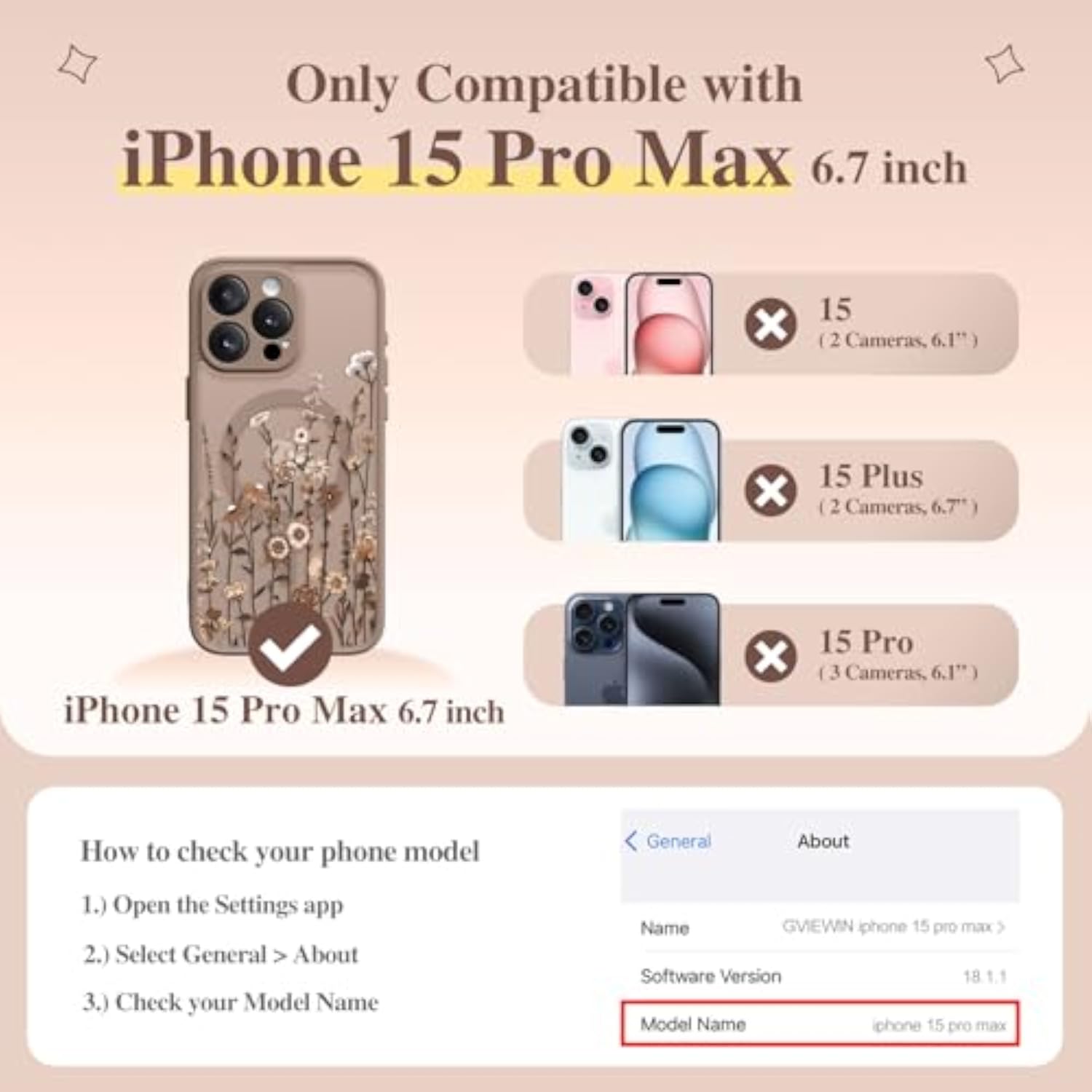 iPhone 15 Pro Max Case Compatible with MagSafe Screen Protector - Premium Protection for Your Device