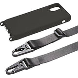 Cute Soft Silicone Crossbody Phone Case with Adjustable Shoulder Strap for iPhone 13 - Black