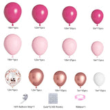 Pink & Rose Gold Balloon Arch Kit: 90-Piece Party Decoration