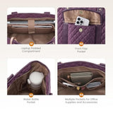 Laptop Bag For Women With Cup Holder?Waterproof Work Tote Fits For 15.6 Inch Computer,Quilted Laptop Tote Bag Features A Luggage Sleeve For Easy Carrying.Professional Laptop Purse In Nude