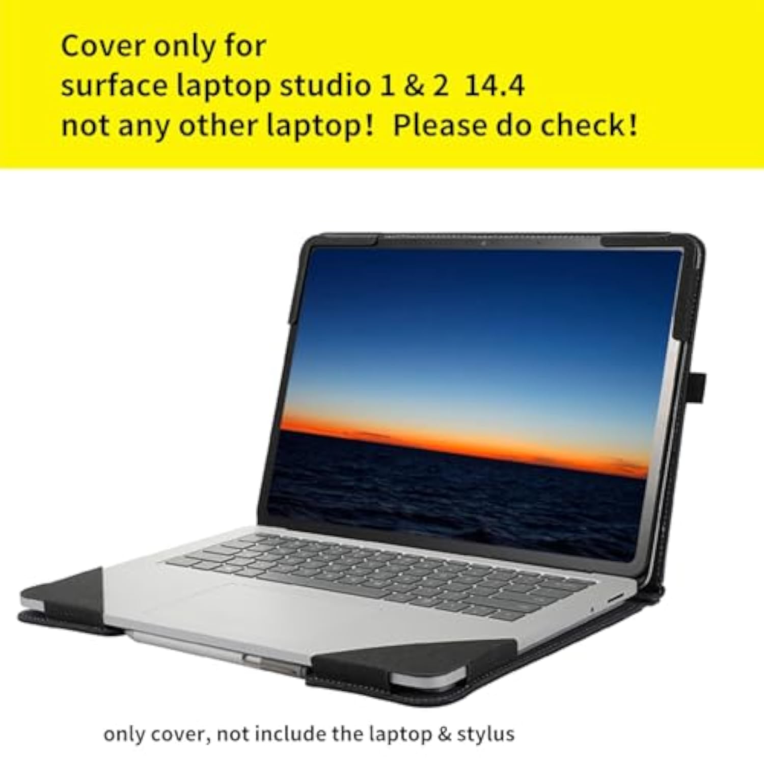 Laptop Case Cover For Microsoft Surface Laptop Studio 1 & 2 14.4 Inch Detachable Notebook Sleeve Computer Bag Ultrabook Pu Shell (Dark Grey)